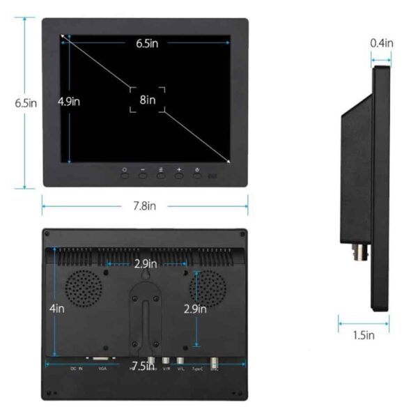 RF4 TFT Color LCD Monitor 8Inch