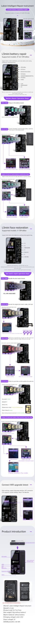 Luban L3 Mini Intelligent Repair Programmer for Phone 6-13ProMax