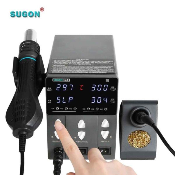 Sugon 202 2in1 Soldering Iron & Hot Air Gun Rework Station Electric For PCB - IC/SMD/BGA