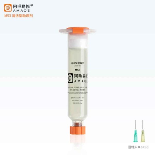 AMAOE M53 Clean Solder Flux 10cc Syringe Soldering Paste Welding Flux Oil With 2 Needles