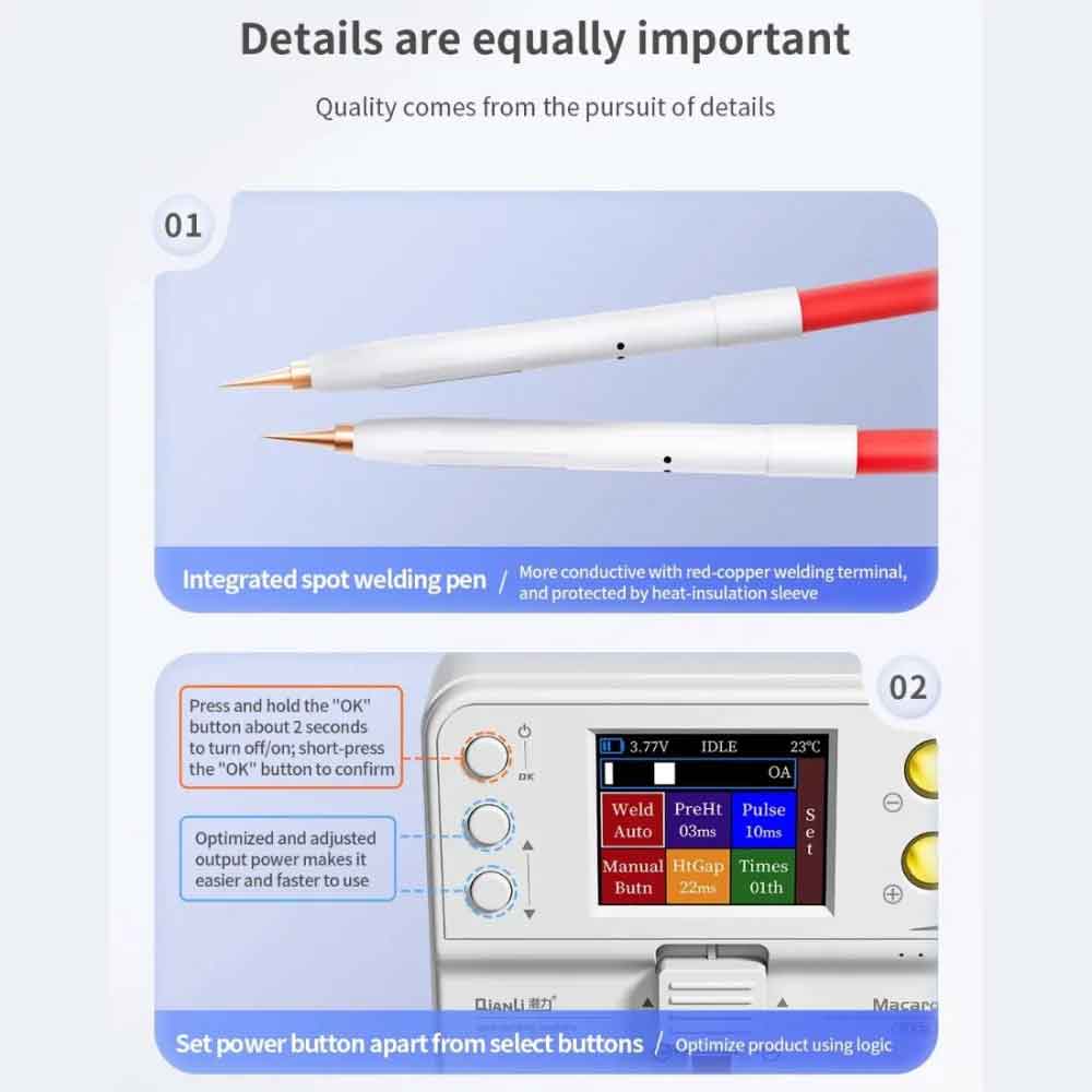 QianLi Macaron Max Portable Double Pulse Integrated Battery Spot Welding Machine