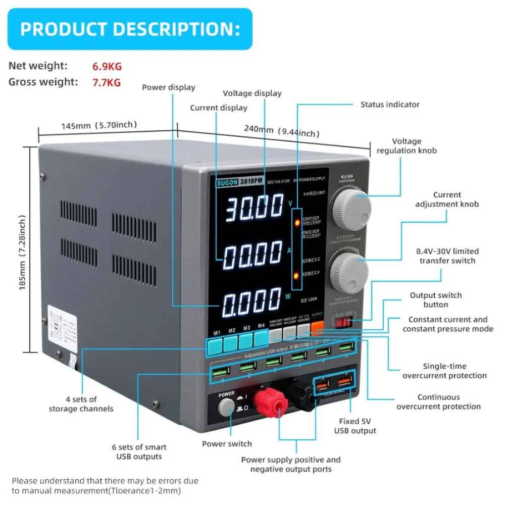 SUGON 3010PM Adjustable Digital DC Power Supply