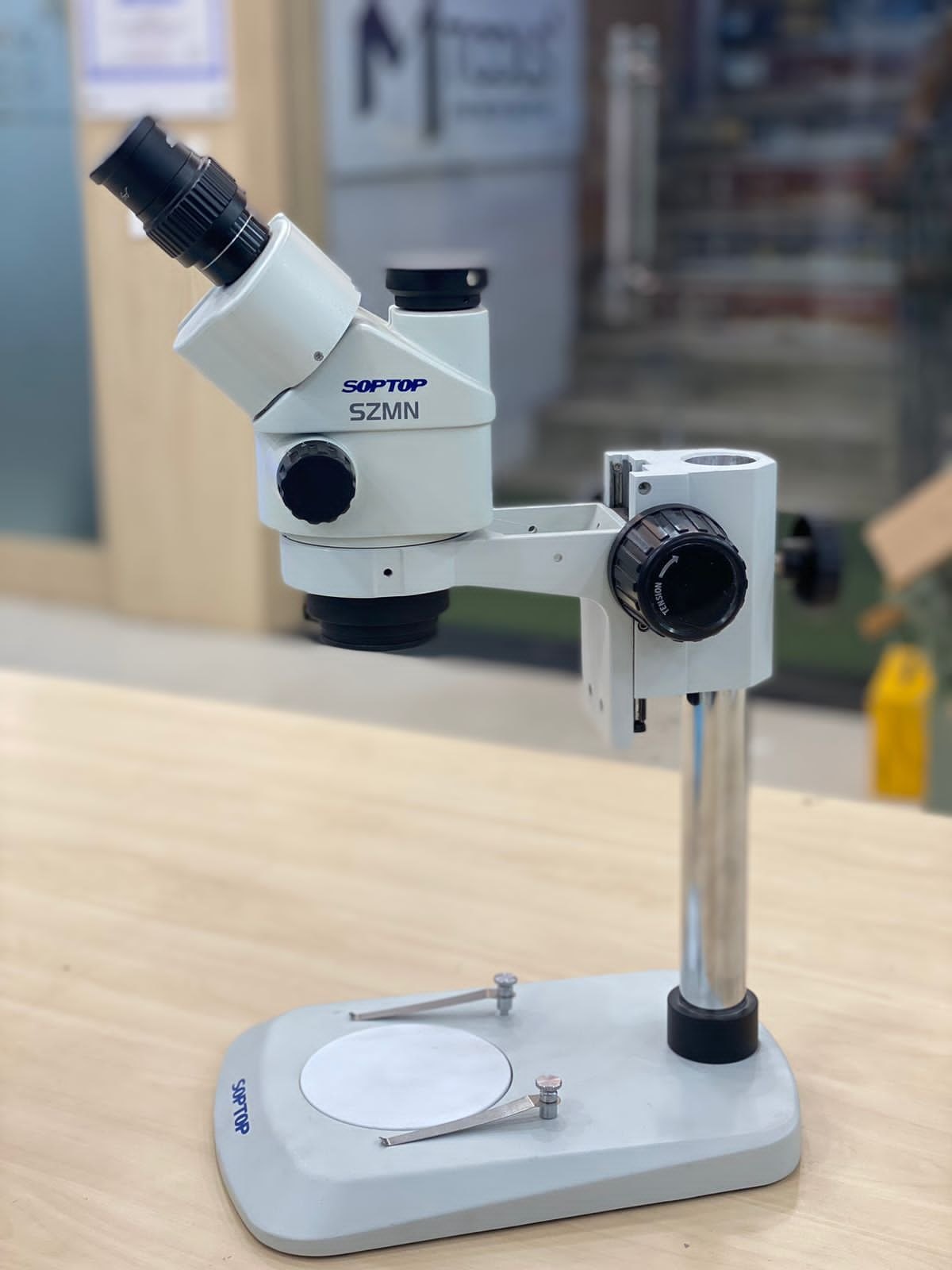 SOPTOP Microscope SZMN 7-45X Simul-focal Trinocular Stereo